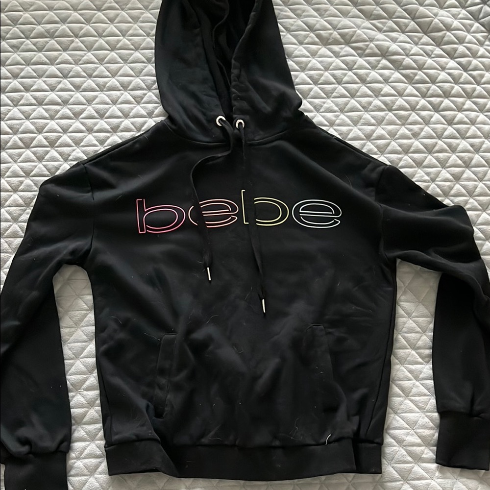 Bebe Black Hoodie with Colorful Logo